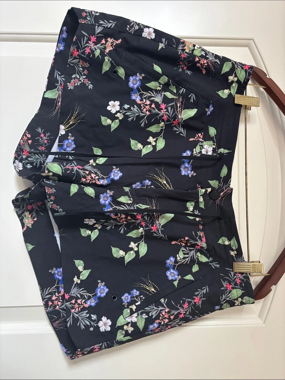 ATHLETA Women’s Swim Padded Tankini & Shorts Set Black Floral 38D/DD & Size 10
